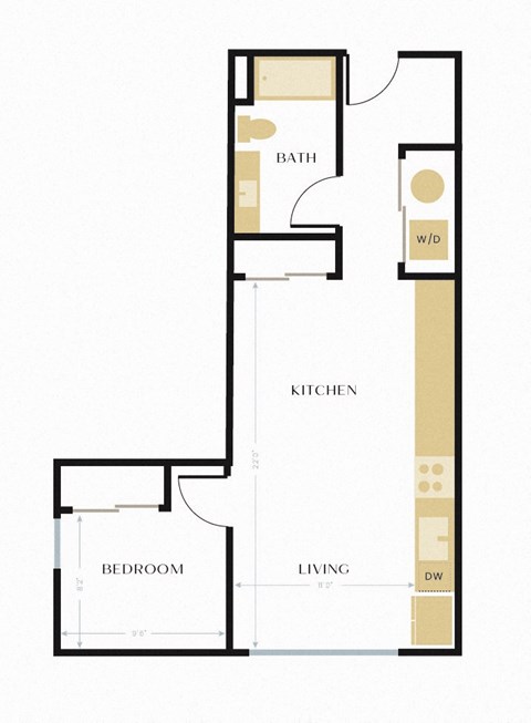 a floor plan of a bedroom apartment